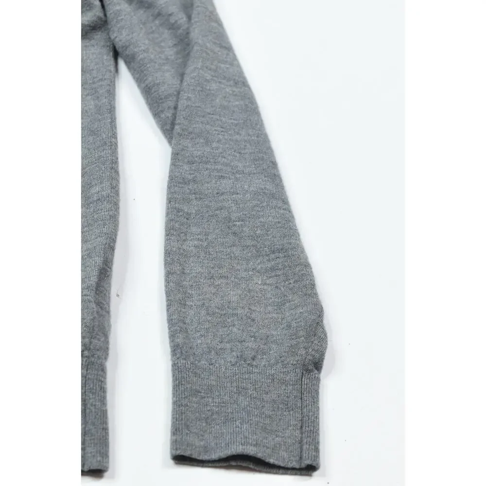 Banana Republic Merino Wool Mock Neck Sweater Mens Large Gray Long Sleeve Slim